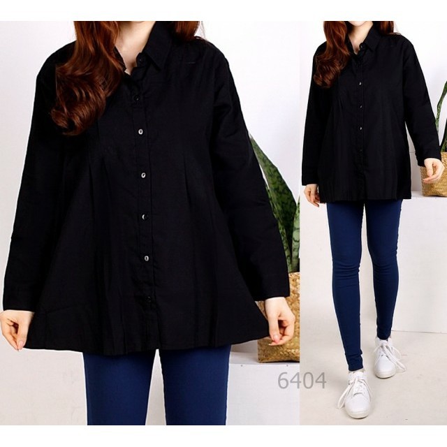 012 JUMBO KEMEJA RINOA Pakaian Wanita Dewasa  Gaya Kekinian Baru Murah Grosir Tanah Abang