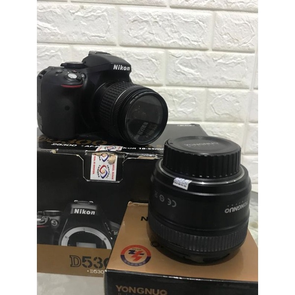 Nikon D5300 Kit 18-55mm VR Hitam - Bonus Lensa Yongnuo f1.8 Nikon