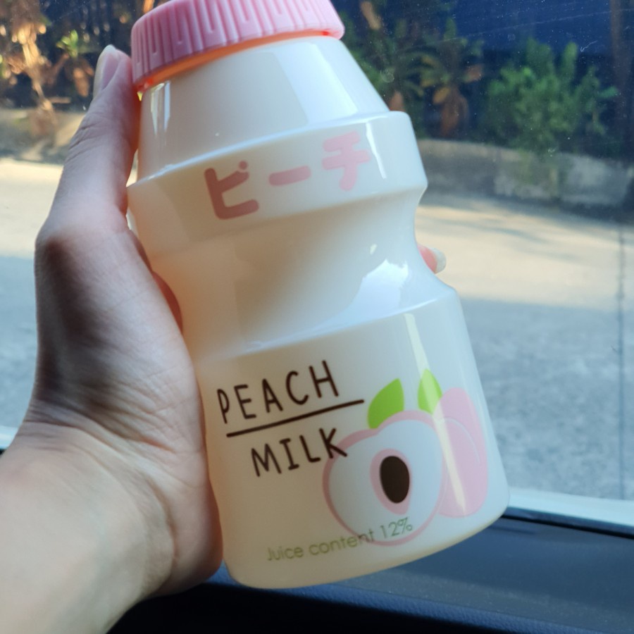 BOTOL MINUM YAKULT UNIK LUCU BOTOL MINUM ALA KOREA 480 ML-PINK SUSU
