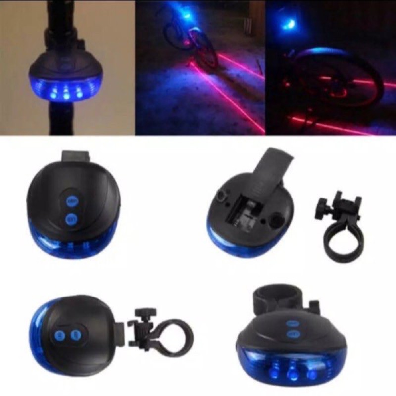 Lampu Sepeda Laser 5 LED - lampu sepeda strobe