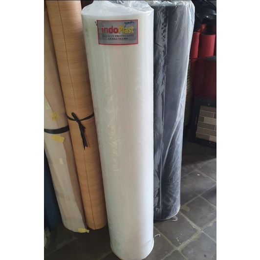 fiber plastik plat penutup pagar garis tebal 0,8mm lebar tinggi 1,2meter indoplas putih coklat