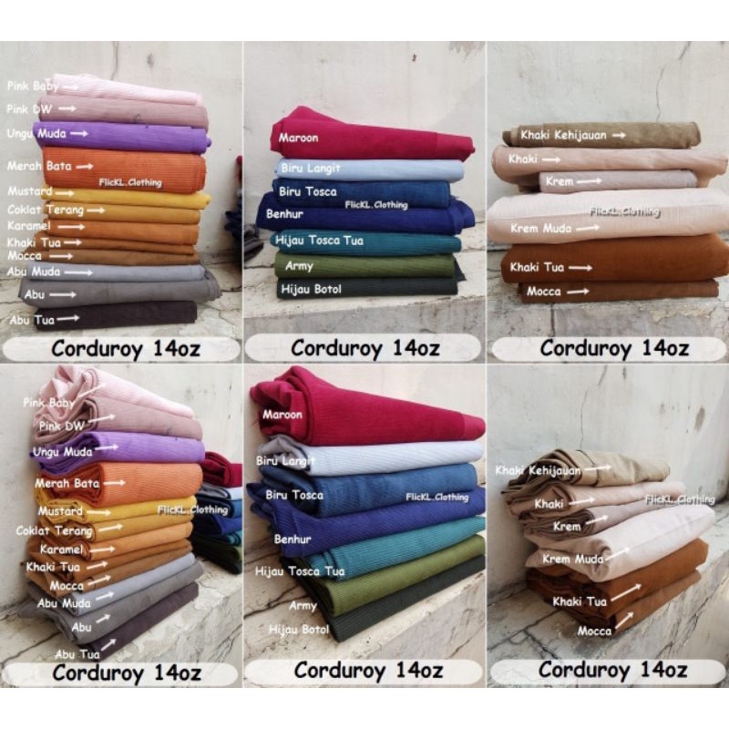 Bahan Kain Corduroy Katun Kain Corduroy Premium Tebal Jeans Denim Corduroy Berbulu Harga 0.5Meter 50Centimeter