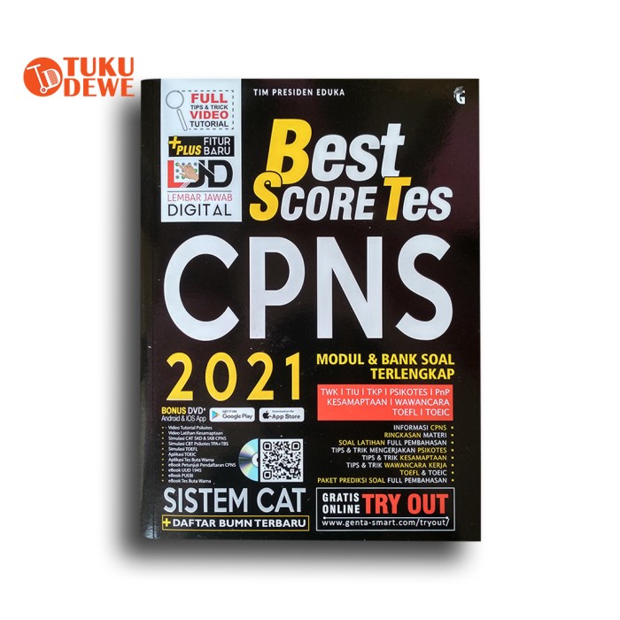 

NEW PRODUCT BUKU CPNS BEST SCORE TES CPNS 2021 SISTEM CAT DAN BANK SOAL TERLENGKAP KPL039