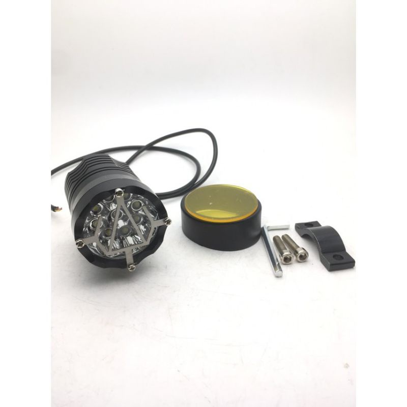 lampu tembak L9cree/lampu temvak 9mata+lensa kuning buat semua motor