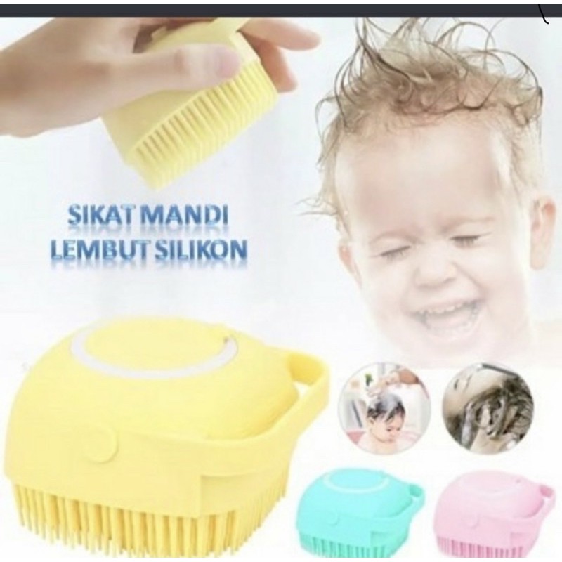 B22 Sikat Mandi Silikon Silicone 80 ML Bisa Isi ulang sabun Cair Bath Shower Brush Puff Bubble