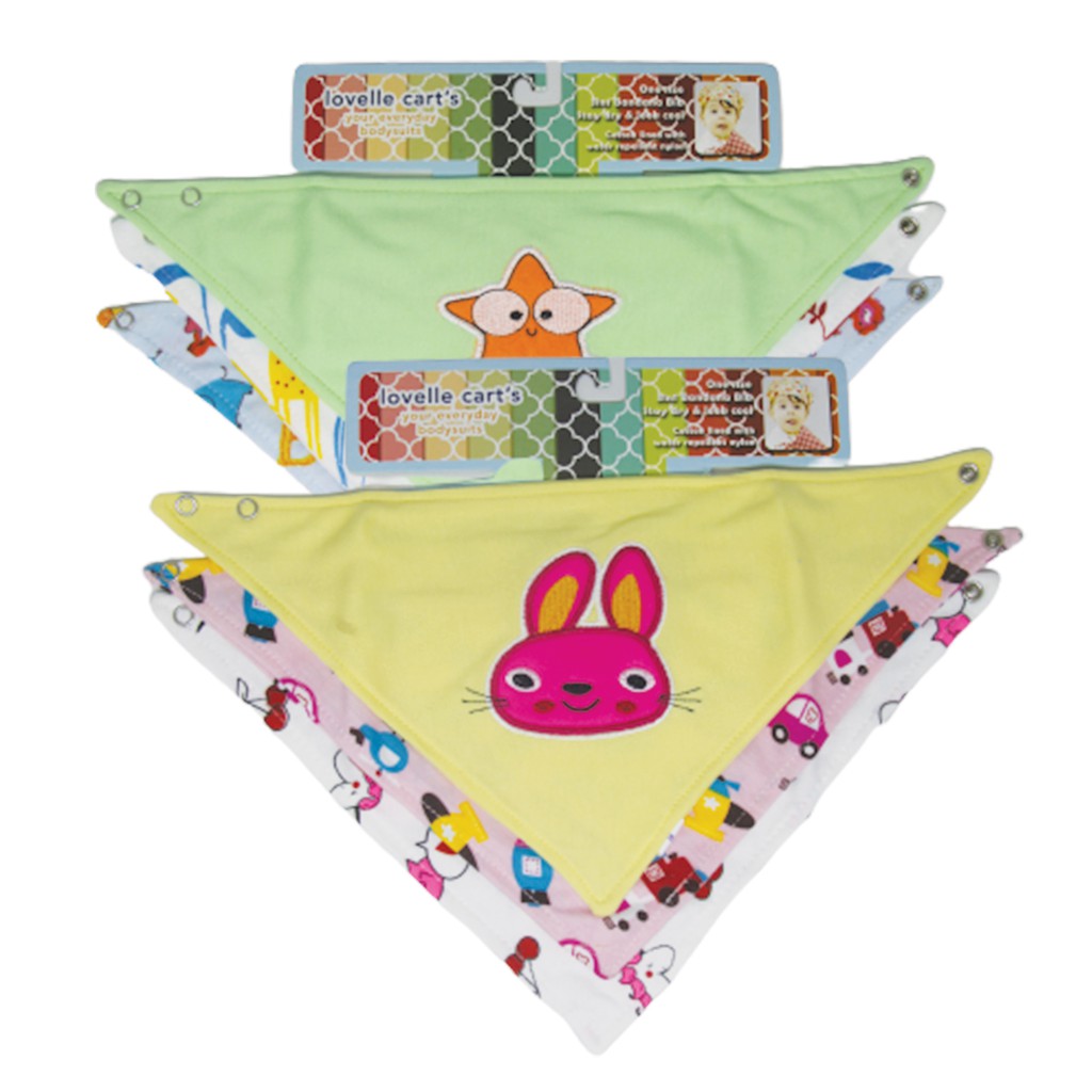 lovelle cart's Celemek Bayi Segitiga / Slabber Segitiga / BIB Segitiga Bayi 3in1 (SNI)