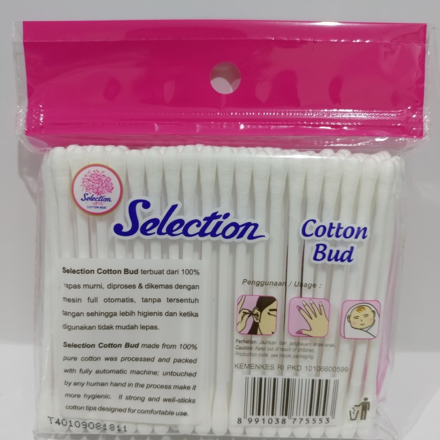 Selection Cotton Buds 100pcs REFILL / Pembersih Telinga Cotton Bud