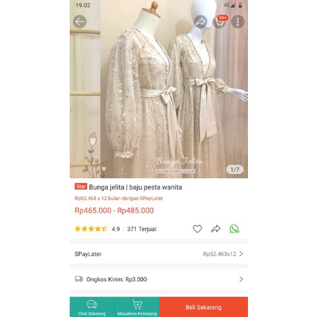 preloved long dress pesta satin tulle mutiara