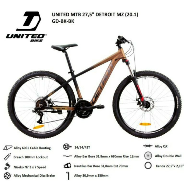 [EKA JAAYA SEPEDA] United detroit MZ MTB 27.5 sepeda gunung