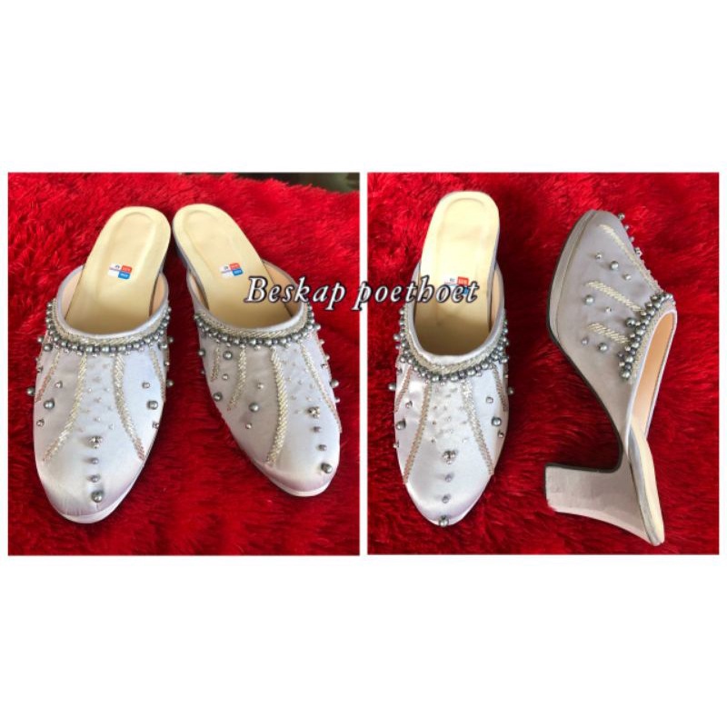 (BUKAN PUTIH) selop pengantin wanita dan pria SILVER / ABU ABU