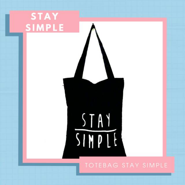 Totebag / stringbag ransel serut sablon bahan drill halus STAY SIMPLE || Kiiyoomii