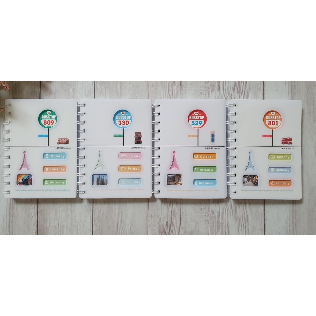 BUKU BINDER SPIRAL RING BOOK A6 POCKET KECIL LUCU NOTEBOOK MEMO SAKU NOTEPAD GARIS BUKU CATATAN-1