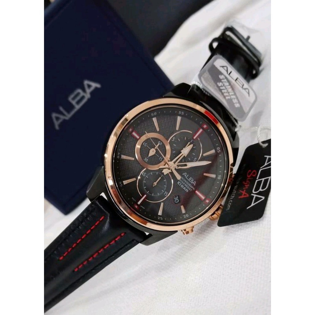 Alba Quartz AM3456X1 Chronograph Rose Gold - Jam Tangan Pria AM3456