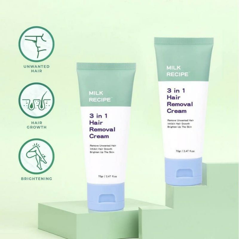 Jual Milk Recipe 3 in 1 Hair Removal Cream / Krim perontok bulu (Full