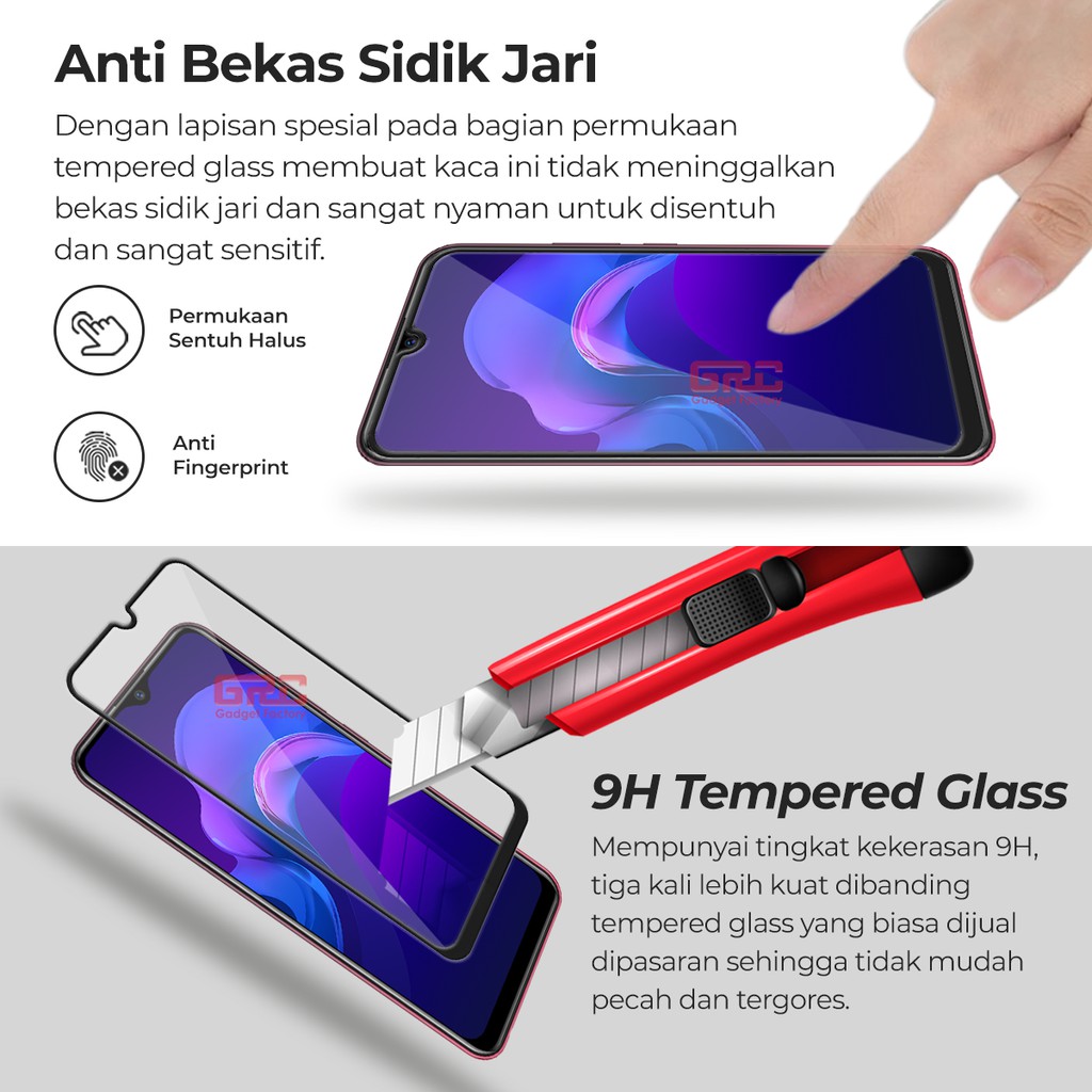 Tempered Glass VIVO Y15 HOGO Full Cover Anti Gores Kaca