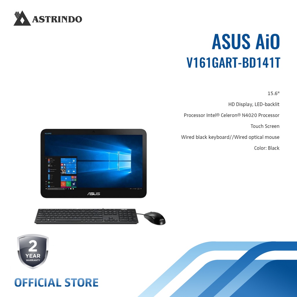Asus AIO Desktop PC 15.6"/N4020/UMA/4GB/1TB - (V161GART-BD141T)