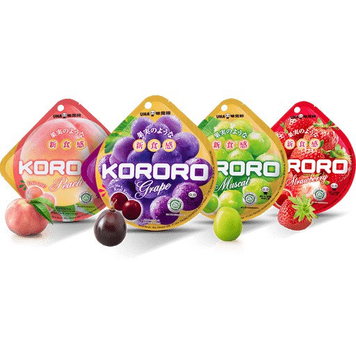 [HALAL] UHA Kororo Grape / Strawberry / Muscat / Peach Jelly Candy Permen 40gr Korea