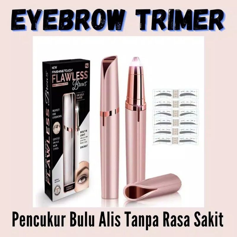 Alat Cukur Pencukur  Flawless Brows Alis Elektrik Tanpa Rasa Sakit Eyebrow Trimmer