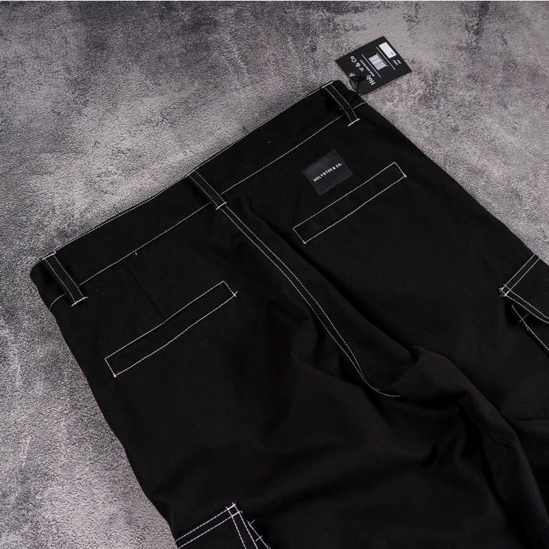 Celana Panjang Cargo / Long Pants Cargo Distro Motif Rantai Putih