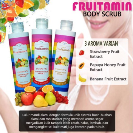 [LULUR / BODY SCRUB] FRUITAMIN / FRUTAMIN ~ BPOM ~ MEMUTIHKAN KULIT