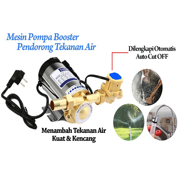 Pompa Booster Pendorong 100Watt Mesin Pendorong Air Shower Water Heater Booster Pompa Booster Otomatis