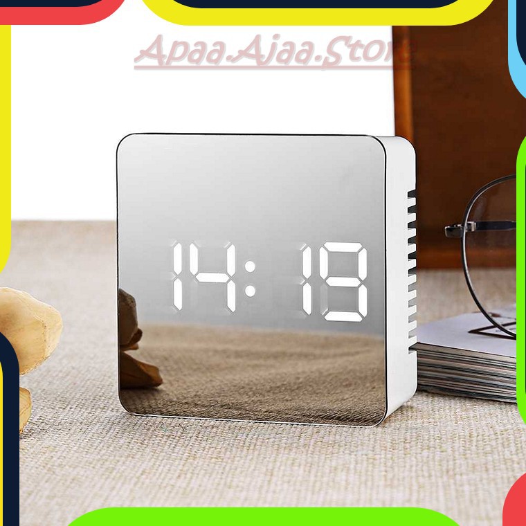 Bayar Ditempat Jam Meja LED Digital Mirror Clock with Temperature -TS-570