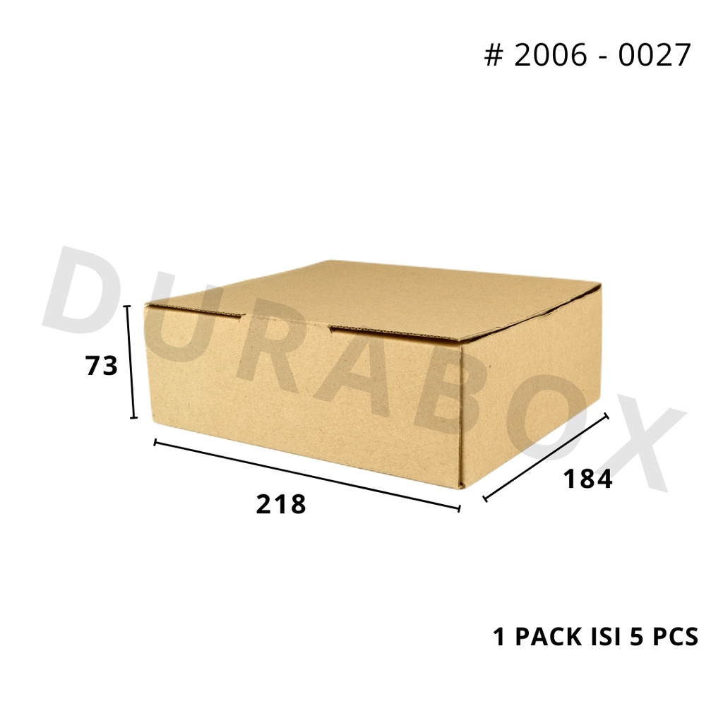 

21.8 x 18.4 x 7.3 cm MAILER | KARDUS / KARTON BOX CORRUGATED - KEMASAN / PACKAGING / PACKING MAKANAN | #2006-0027
