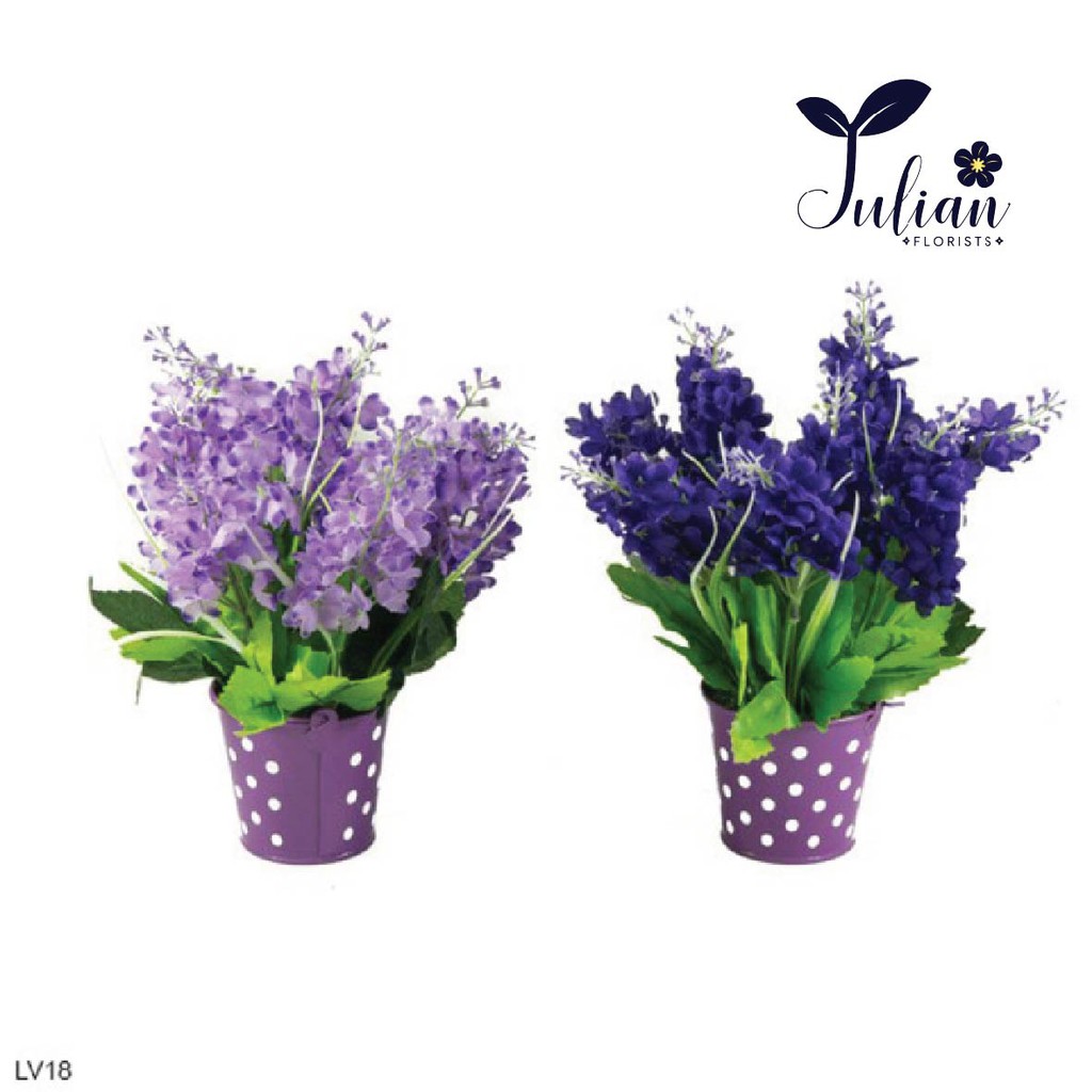 LV18 Buket Bunga Lavender Vas Ember/ Bunga Palsu/ Bunga Plastik/ Bunga Meja/ Bunga Hias
