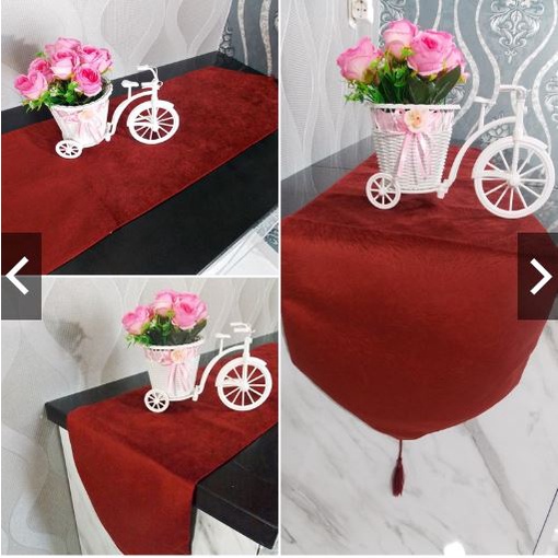 TAPLAK MEJA TAMU / TAPLAK MEJA POLOS / TAPLAK MEJA PANJANG MINIMALIS MODERN MAROON