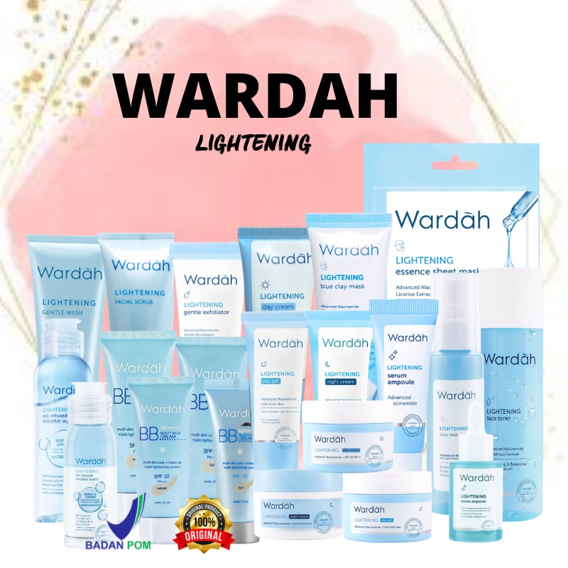 Wardah Lightening Series Day Night Cream / Whip Facial Foam / Gentle Wash Exfoliator Kosmetik