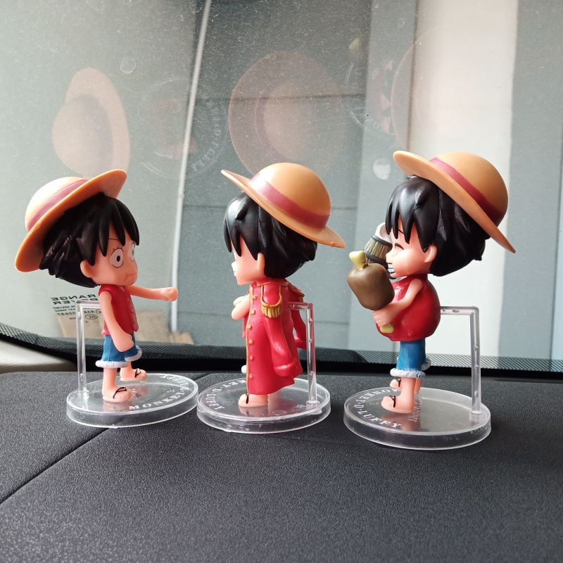 Pajangan Dashboard Mobil Figure One Piece LUFY 3 in 1 set