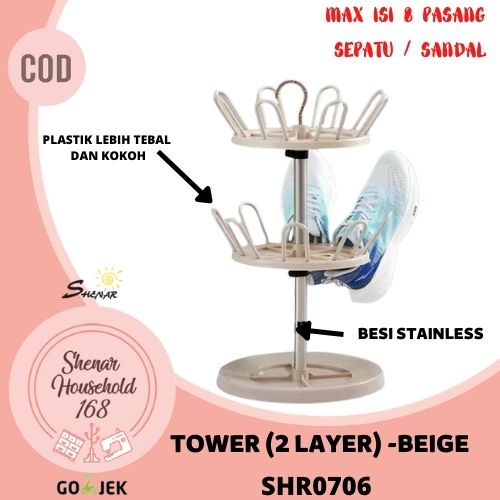 SHENAR , RAK SEPATU SUSUN JEMURAN SEPATU PLASTIK GANTUNG TEMPAT PENYIMPAN SEPATU SANDAL HEMAT RAK SEPATU TOWER EIFFEL - BISA COD