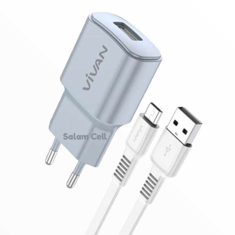 Charger Vivan Power OVAL 2 2.4A Micro Usb Original Garansi Resmi