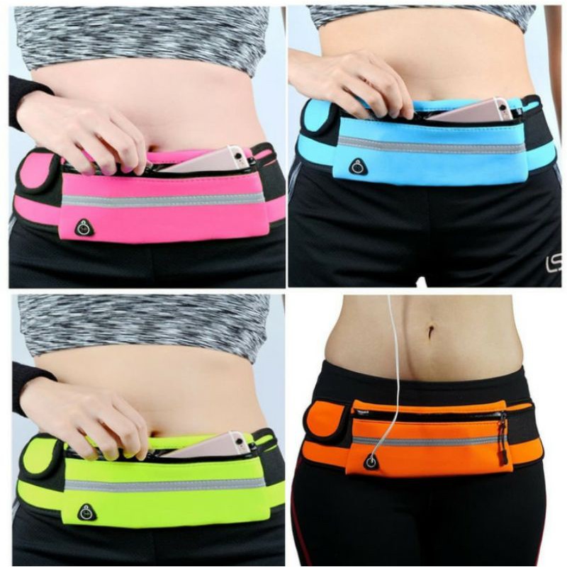 TS172 Waterproof Waist Bag Tas Pinggang Olaharaga Jogging Lari Pria Wanita Import Simple Cowok Laki