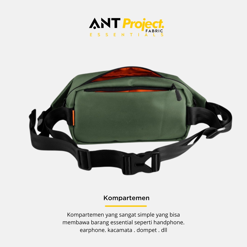 Rev x Ant - Waistbag Pria APOLLO Green Waterpfroop