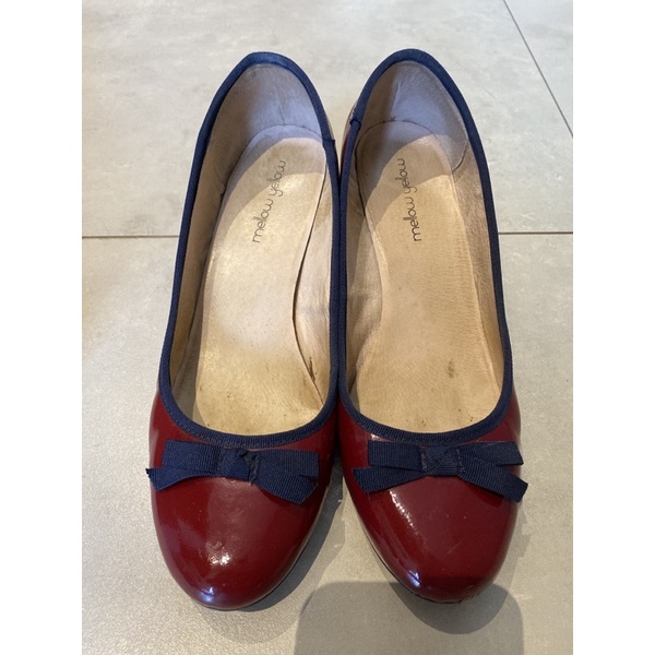 preloved mellow yellow red heels woman shoes sepatu hak wanita branded eropa