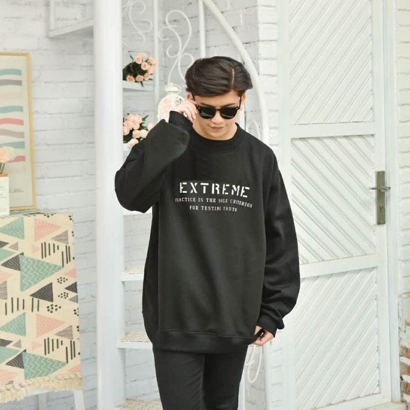 Crewneck Oversize EXTREME XL - XXL REAL 100% | Sweater Big Size CHOCOLATE XL - XXL REAL 100% | Trhift Crewneck Oversize CK XL - XXL REAL 100%