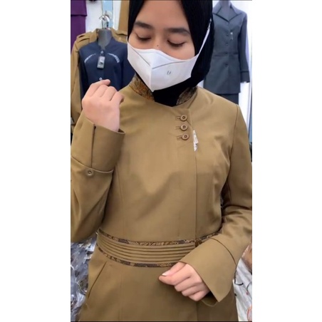 Seragam Princessfa / Seragam PNS / Seragam Pemda / Baju Pemda / Baju Pemda Wanita / Baju Keki Tua / Baju khaki tua / Seragam PNS keki tua / Seragam Khaki Tua / Khaki Tua Rok A / Baju PNS ASN / Baju Kerja / Baju PDH Pemda / Baju Guru