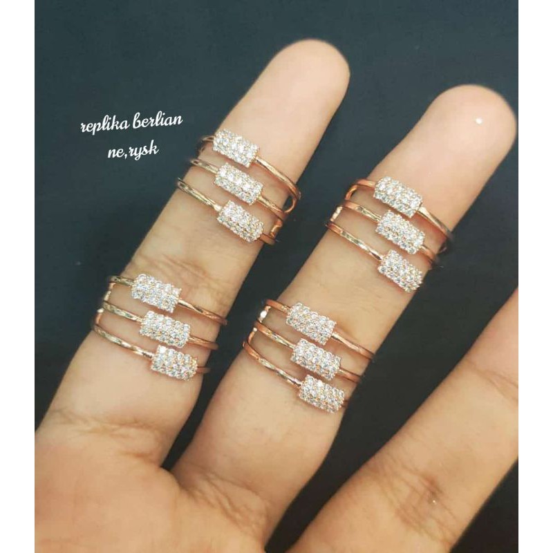 cincin replika berlian (vier /setara dengan titanium) cantik awet tahan lama