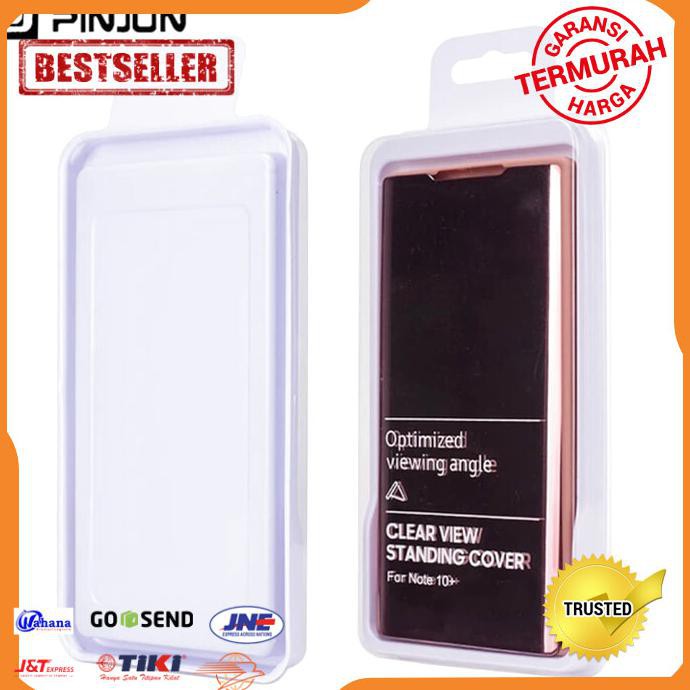 SAMSUNG NOTE 10 PLUS FLIP MIRROR MOTIF CASE CASING CLEAR VIEW