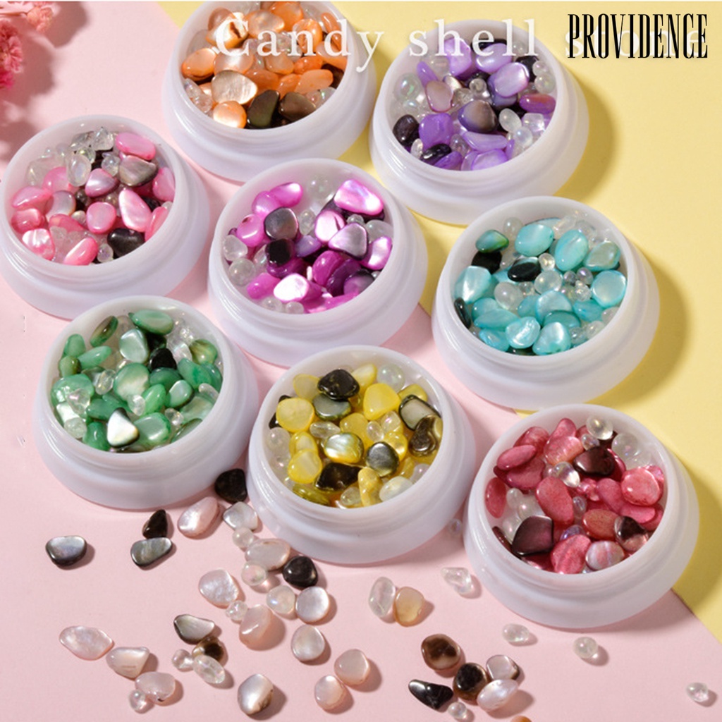 Providence 1 Box Nail Shell Stone Shiny Effect 3D Effect Colorful Japanese Style Holographic Nail Atr Decal for Salon