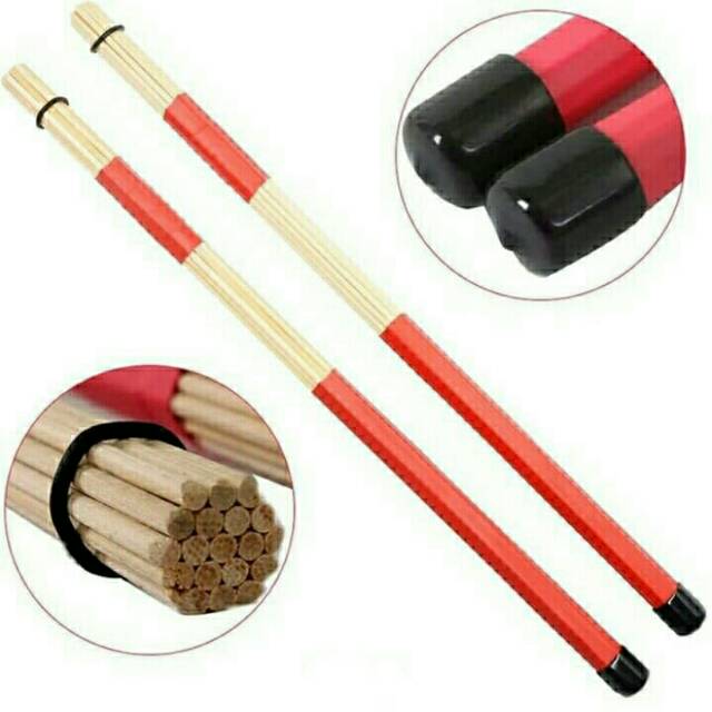 Stick drum brush lidi bambu stik drum jazz stick lidi bambu for drummer