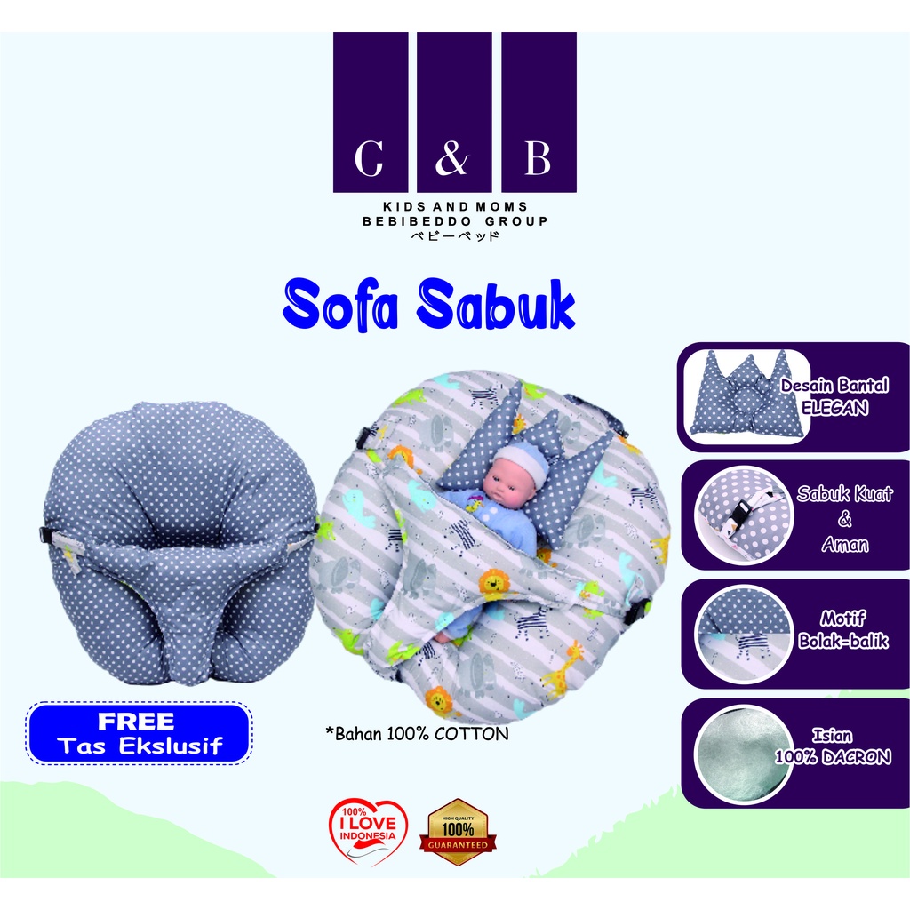 PREMIUM KASUR BAYI MULTIFUNGSI SOFA BAYI DENGAN GESPER SAFETY BELT PREMIUM TEBAL FREE BANTAL PEYANG CROWN