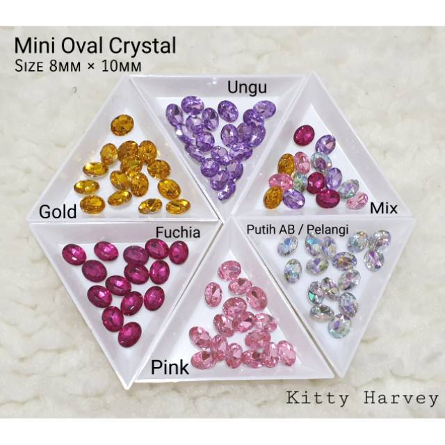 Mini oval crystal | hiasan tasbih digital | hiasan nail art