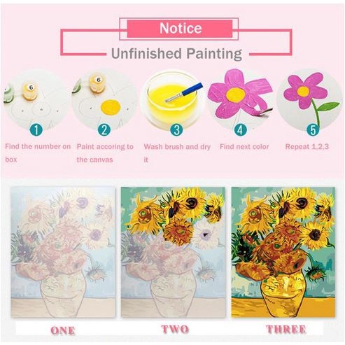 ORFON DIY Painting By Numbers Kit - Flower Vase Series