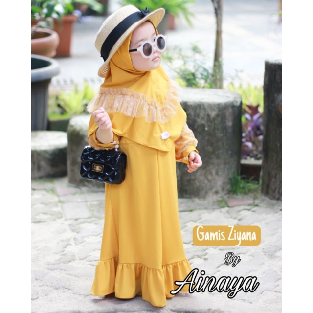 ziyana dress set hijab tile anak perempuan