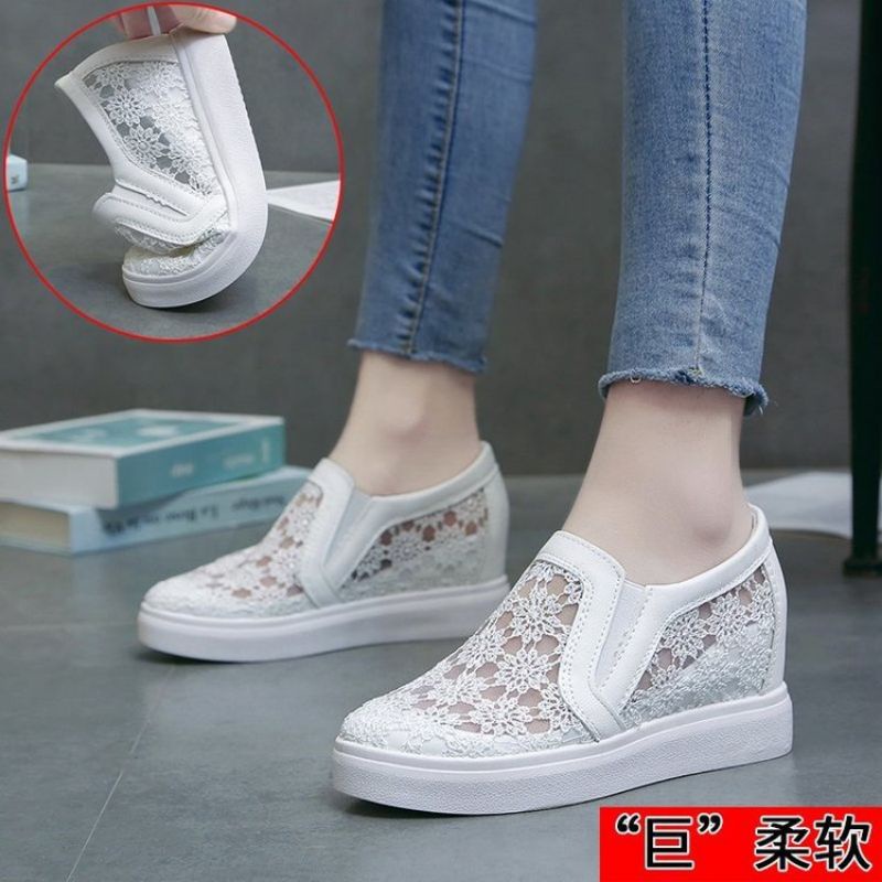 ( AMOUR ) Sepatu Wedges Wanita Brokat Korea Fashion Import Simple 806