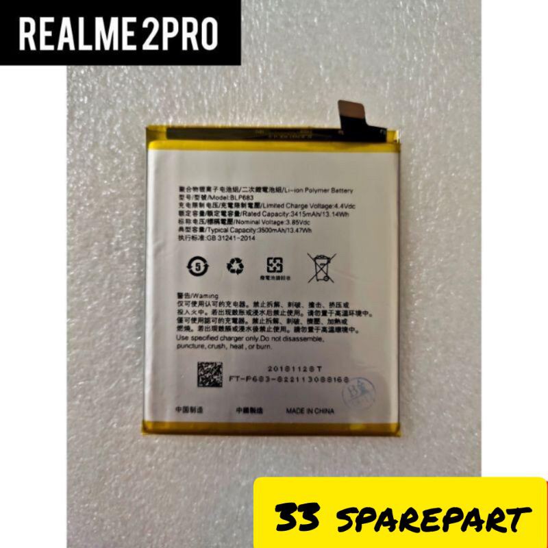 BATERAI/BATRE BLP683 REALME 2PRO ORIGINAL