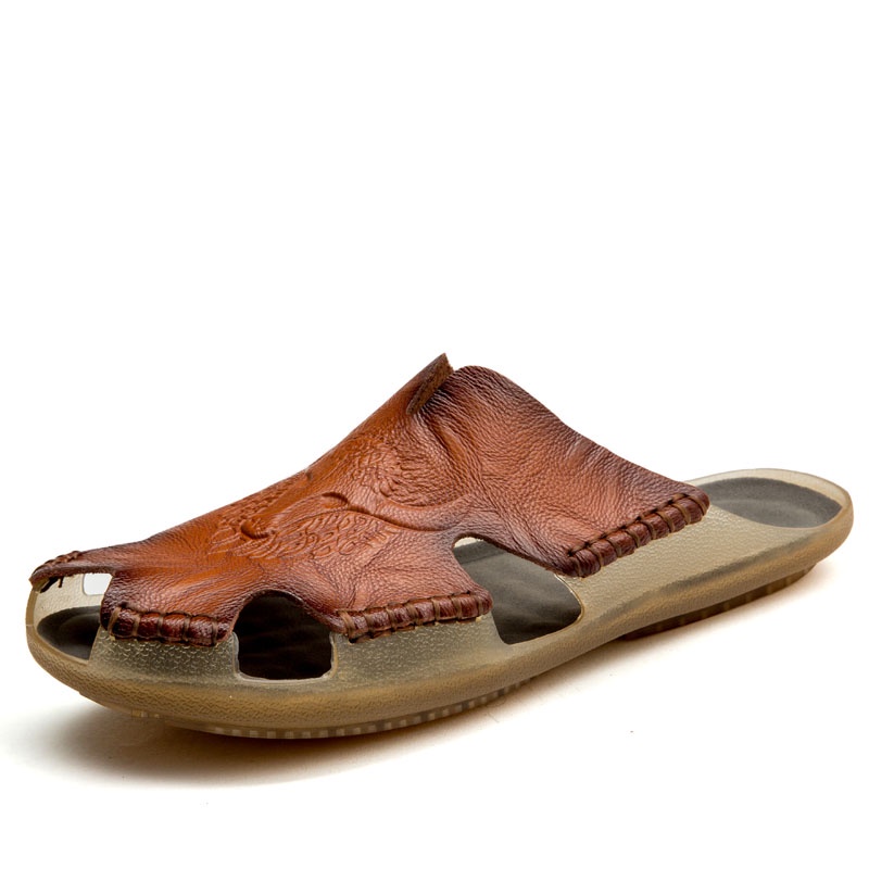COD Sepatu Sandal Slide Pria Gunung Casual Pria Sandal Hiking Kulit Asli Original/Sandal Slide Impor Keren t 021