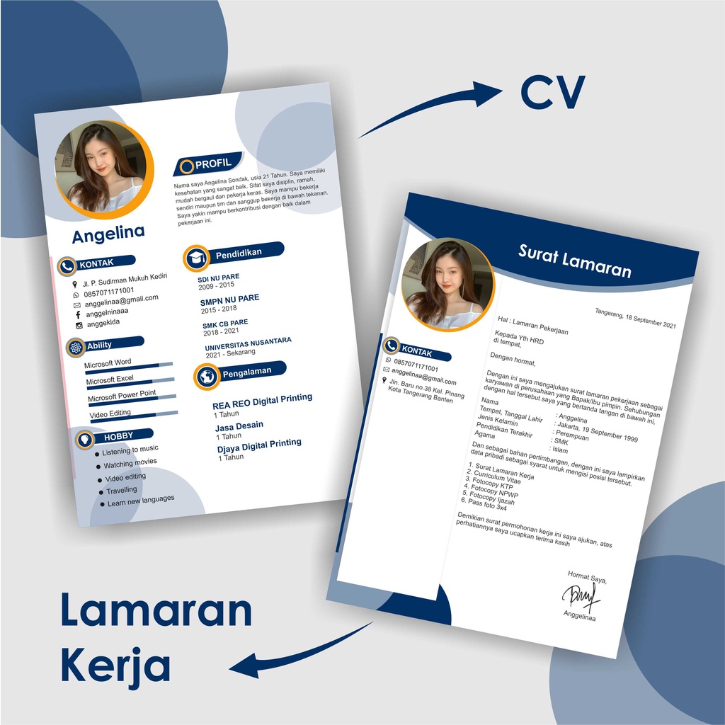 ( NEW ) CV + Lamaran Kerja , Curriculum Vitae , Lamaran Kerja